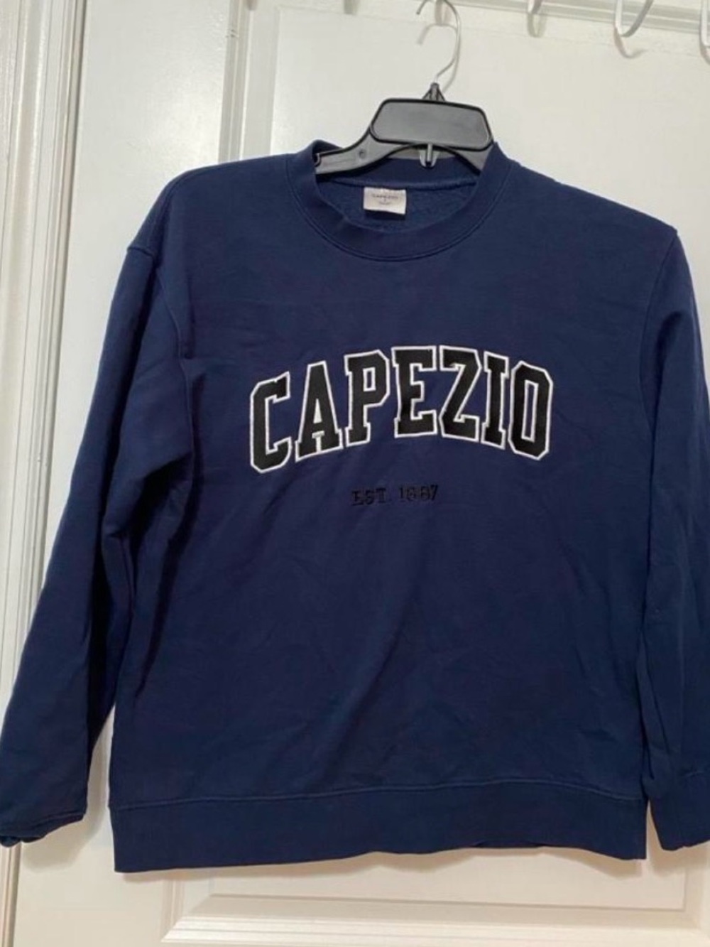 Capezio Navy Crewneck Sweatshirt with White-Outlined Logo